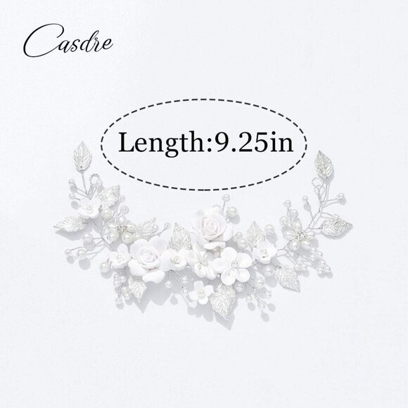 Wedding Hair Vine Pearl Bridal Headpiece Leaf Hair Accessories for Women main image 5